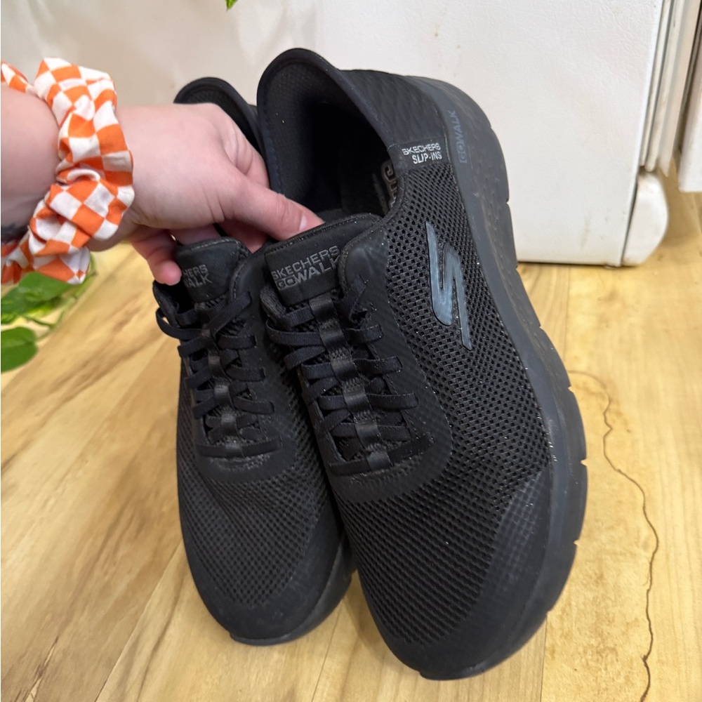 Skechers Black GOwalk Mesh Slip-On Sneakers - Picture 9 of 11